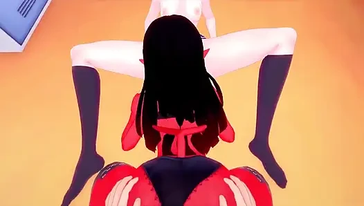 Soyunma odasında succubus ve mavis drakula meru