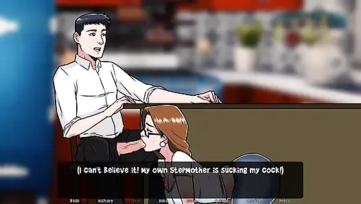 На заре злого: мачеха сосет большой член своего пасынка, покрылась липкой спермой, эпизод 18