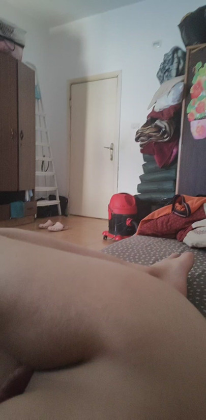 Twink gay boy preparing for threesome