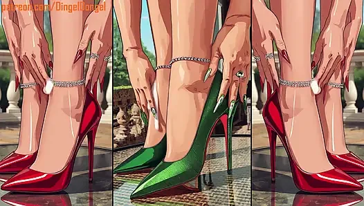 High-Heels get cum from alle sites an will be licked by hot anime girls