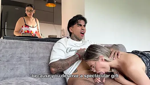 MILF neglects her boyfriend while her stepdaughter fucks him behind her back