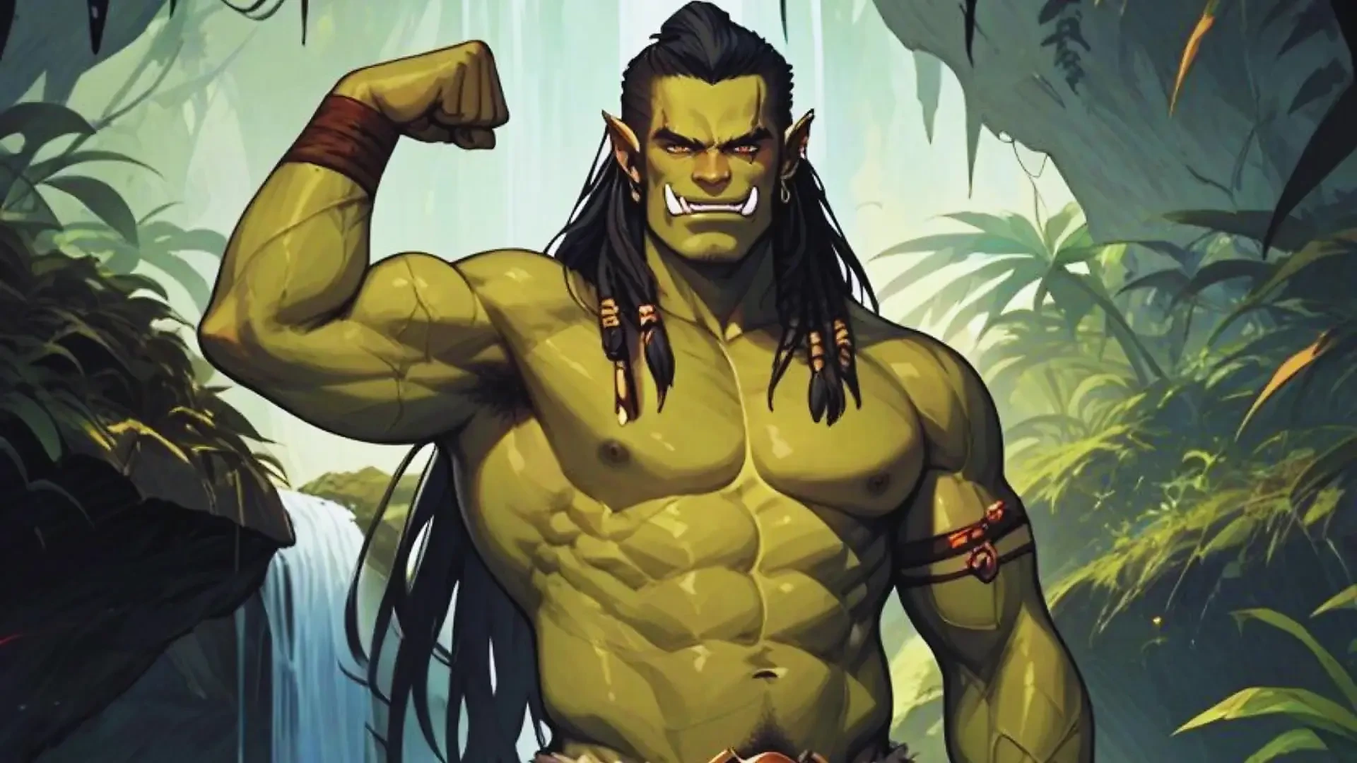 Orc enfia seu pau grande na bunda quente de Femboy Elves até ele gozar dentro!