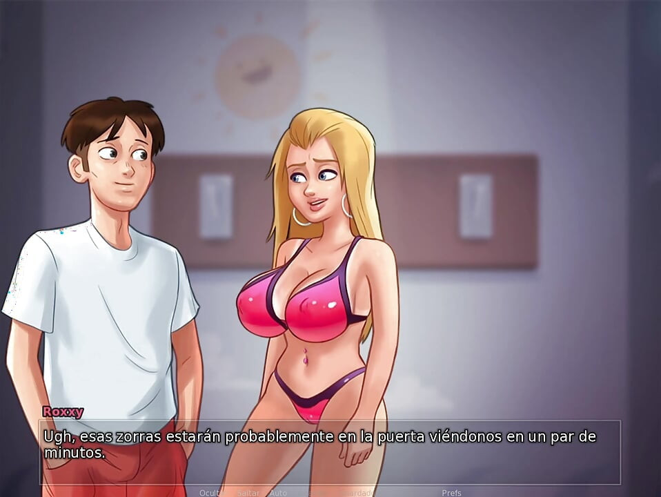 Follando a su novia frente a sus dos mejores amigas - summertime saga