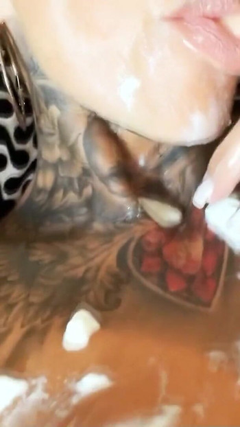 Iconic moment from "GERMAN TATTOO BITCH KADA LOVE HAS CREAMY SOLO FUN"