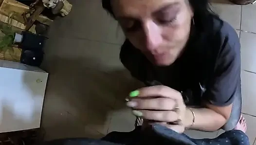 Tight Jeans Dance Slut Gagging Facefuck & Cum on My Tangas