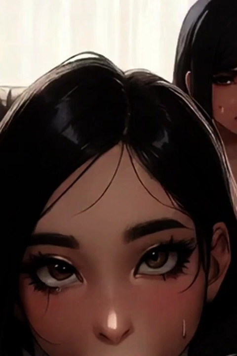 Корейская падчерица и мачеха делят большой черный член черного отчима