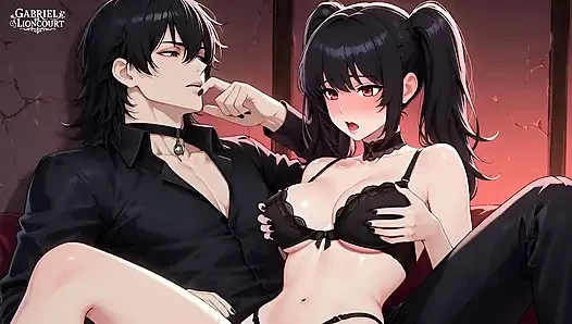 Goth Girl Fan Fucks Rockstar Backstage  - Hentai