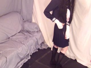 Japanese schoolgirl sissy with 250 loads of cum - PMV