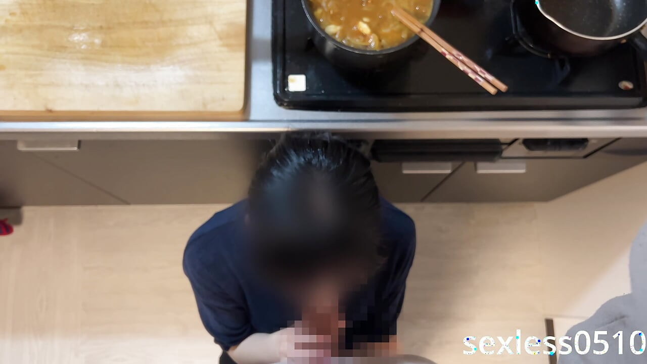 [While cooking] Interrupting with fellatio