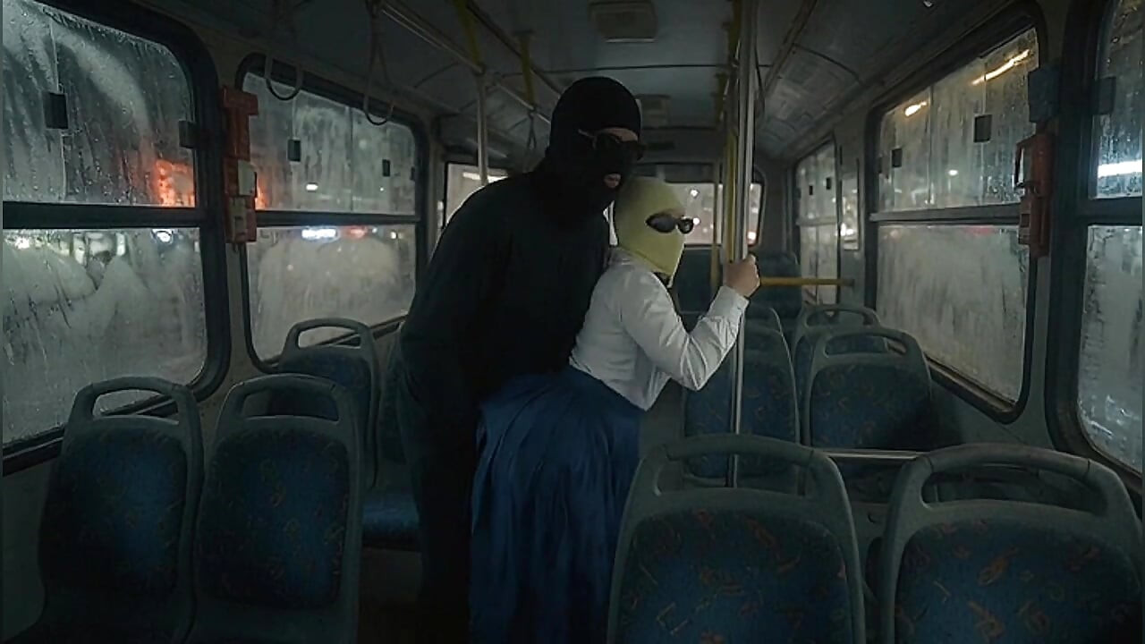 Petite Schoolgirl Pressed by Masked Man in Bedroom