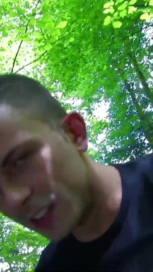 This young couple is quite adventurous as they enjoy outdoor anal sex in the forest | Clip 1
