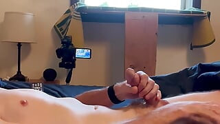 Shooting Hot Cum After a Long Jackoff Session - Awesome Orgasm!