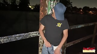 Big Dick Twink Solo Jerk off Big Cumshot Outdoor Caught Jerking off Hung Papi
