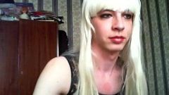 Vlada russian teen crossdresser on webcam
