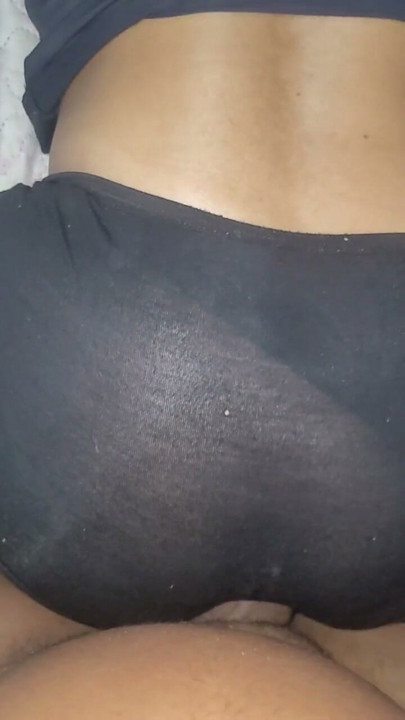 I made a hole in the maid's shorts so I could eat her ass without having to take off my clothes | Clip 1