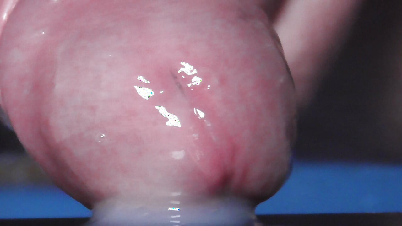 close up cum by prostate massaging.