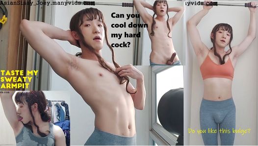 毛茸茸的 肌肉发达 亚洲 femboy 锻炼