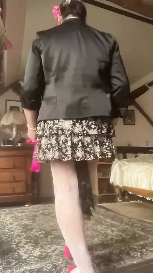 Dressed with a mini floral skirt
