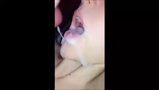 Huge thick cum in mouth