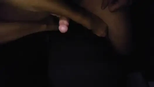 My friend cums on my ass after a footjob in pantyhose