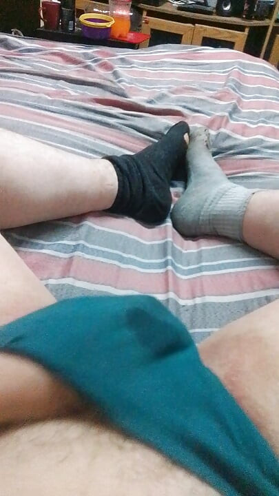 Man shows dirty socks , talks dirty Daddy talks , tease with his cock Sexy deep voice & teasing