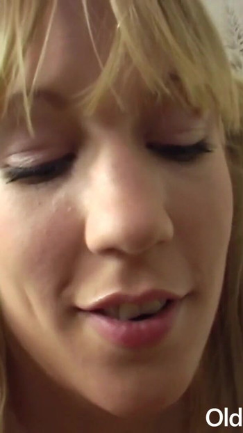 Stunning moment from "Grandpa Mireck seduces teen blonde"