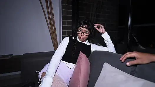 Petite Latina Schoolgirl in Fishnets Gets Hard Pounded