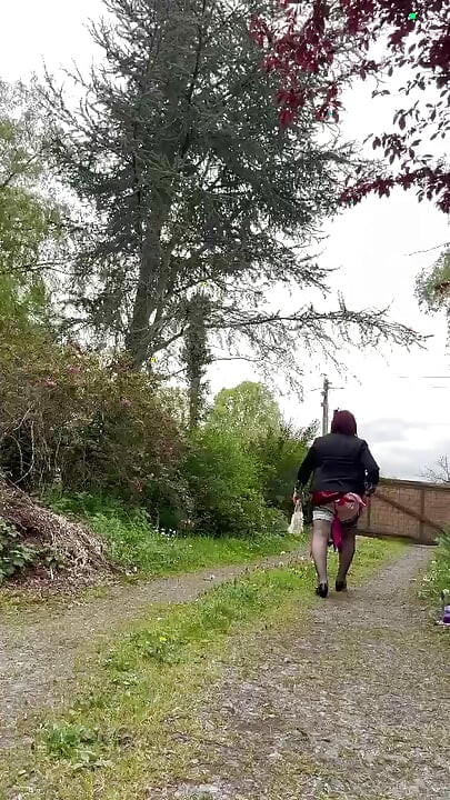 Dressed in an outfit with a short red skirt for the evening