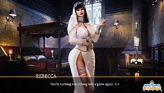 Gameplay mesra adik tiri bagian 14 - rebecca memegang kunci di dalam memeknya