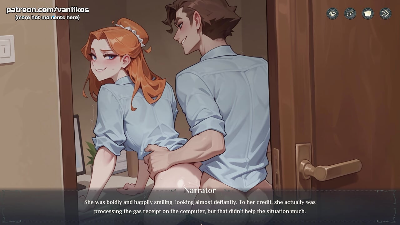 Wielkie cycki Futrzana dziewczyna pokazuje jej duży tyłek w ciasnych krótkich spodenkach - Hotel Tales (Gra Steam) - 3D Animowana gra hentai
