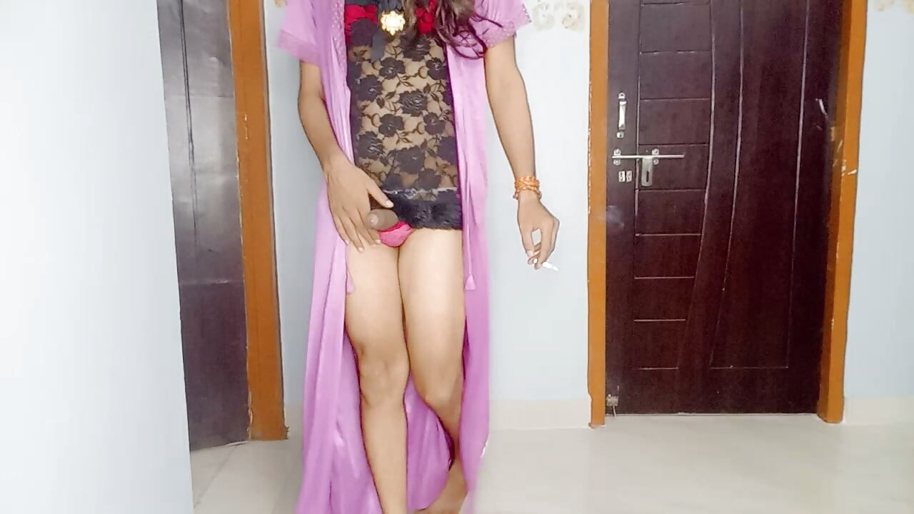 Showing my stepmom sexy nighty and pink bra panty yesterday wearing and dancing infront of two men and fuking hole night