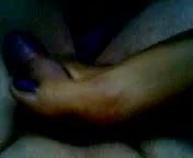 Footjob in car.