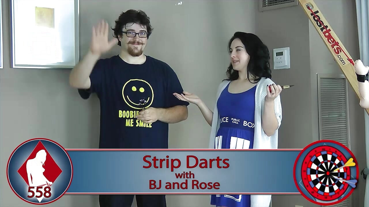 A Strip Darts game results in a blowjob and fucking