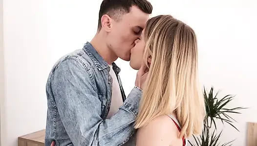 Hairy Teen Blonde Grabs Fat Schlong for Sexual Fun