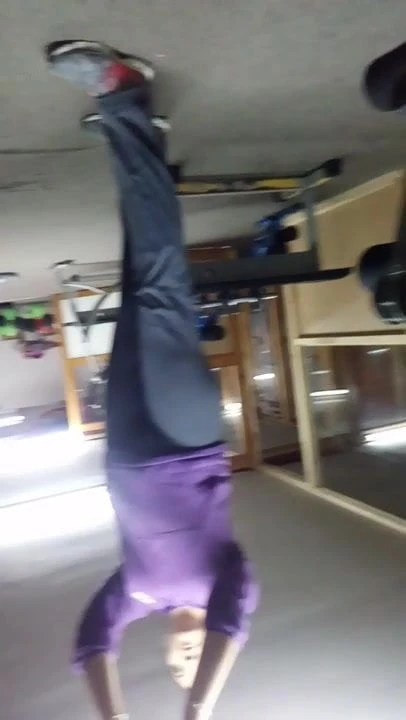 front of step mom in sexy grey yoga pants