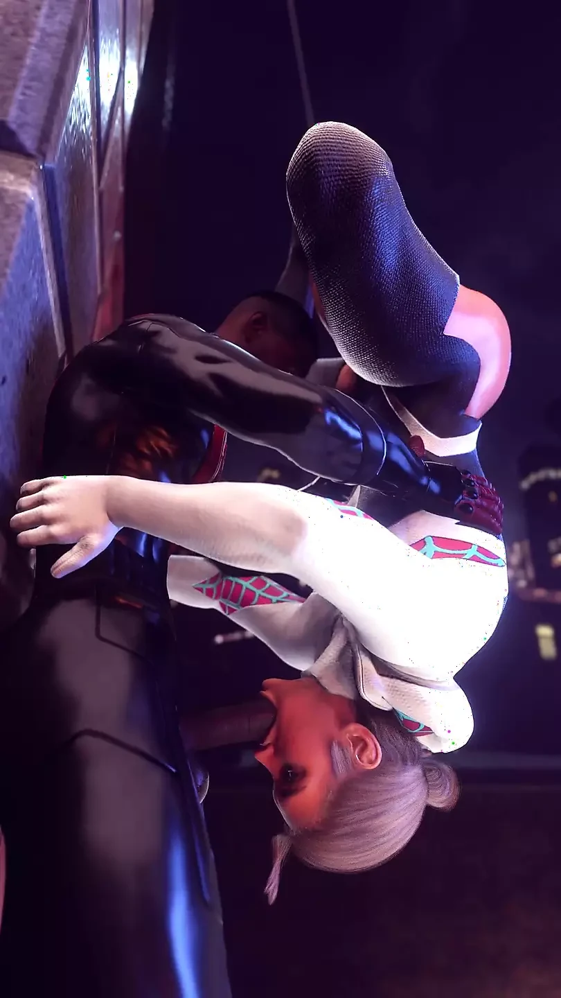 Spider-kiss pijpbeurt: miles morales x male spider-gwen deel 2