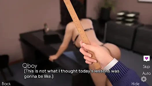 Hot teacher's hot outfit is help her student to memorizing words