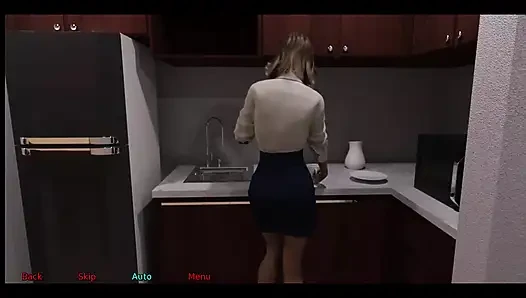 The office wife #2 Simon keeps looking up Stacy's skirt.