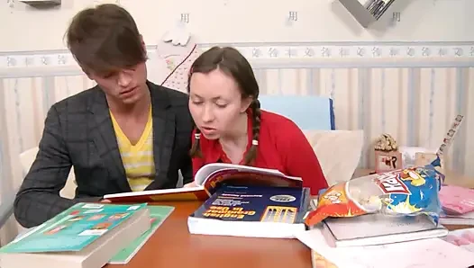 Russian teen receive fat dick in ass