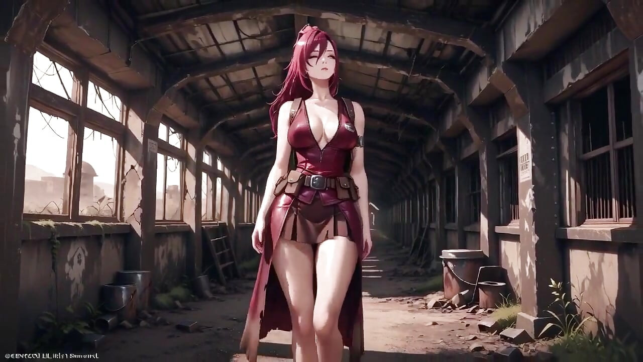 Forbidden Contrast Between Ruins and Bedroom, Bare-chested Laziness, Finger Teasing Lips-who Breaks First?