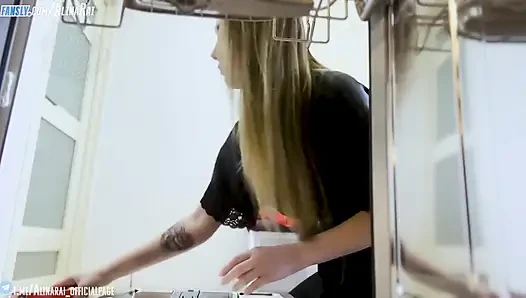 Fucked my stepmom who got stuck in the dishwasher - oh my god your cock has grown so much