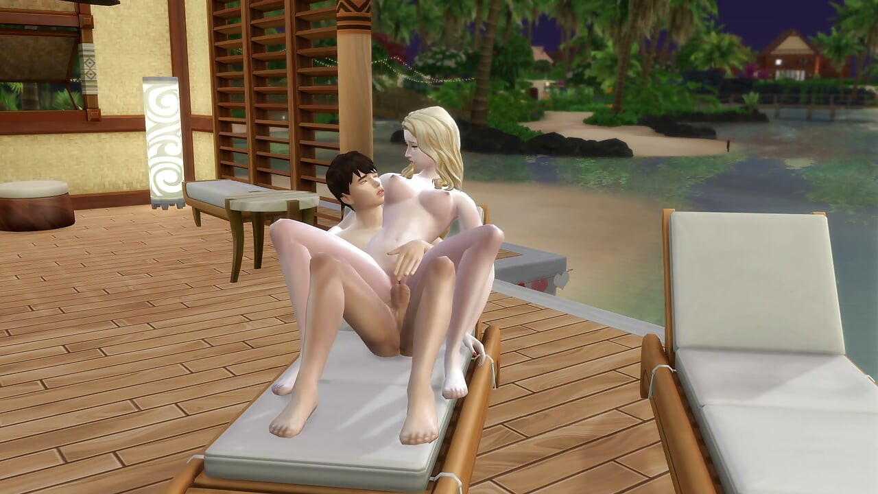 Couple gets excited on a day at the beach