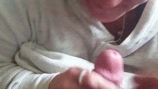 Old woman gets tit fucked and sucks dick