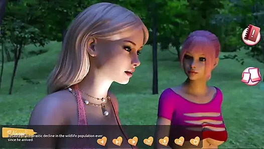 Ateşlilere yardım ediyorum #4 - Johanne bir ağaca bağlı olarak uyandı ve... Ona sakso çekiyor... Belle ve Stacy birbirleriyle oynamış.