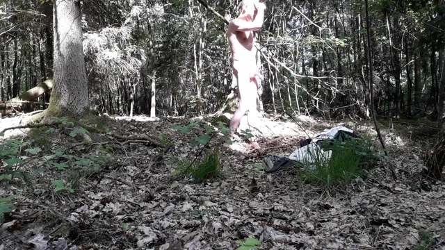 Nackt im Wald
