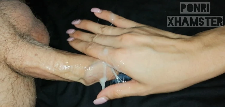 Gentle handjob with an incredibly beautiful hand