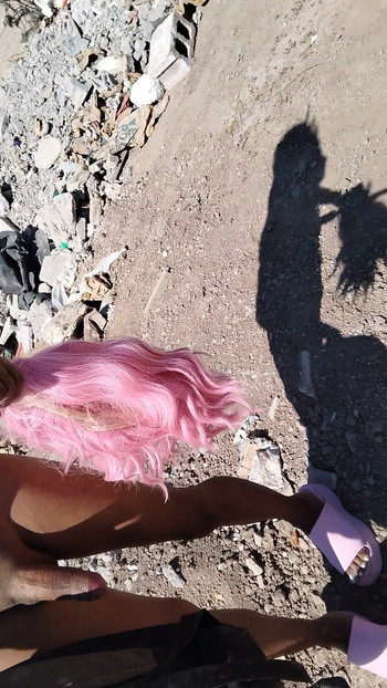 Jaw-dropping moment from "Cute hot slut in minidress can't stand it and gets naked in public but discovers man watching her"