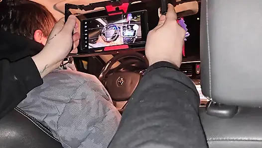 A double blowjob in my friend's car DIRTY MORBID GIRLS
