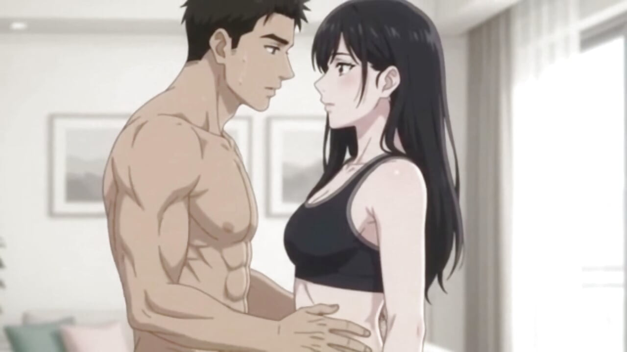 She Caught Me Looking her workout and punish me as blowjob
