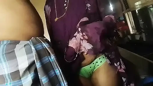 Indian village couple having sex in the kitchen